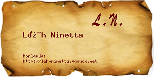 Léh Ninetta névjegykártya